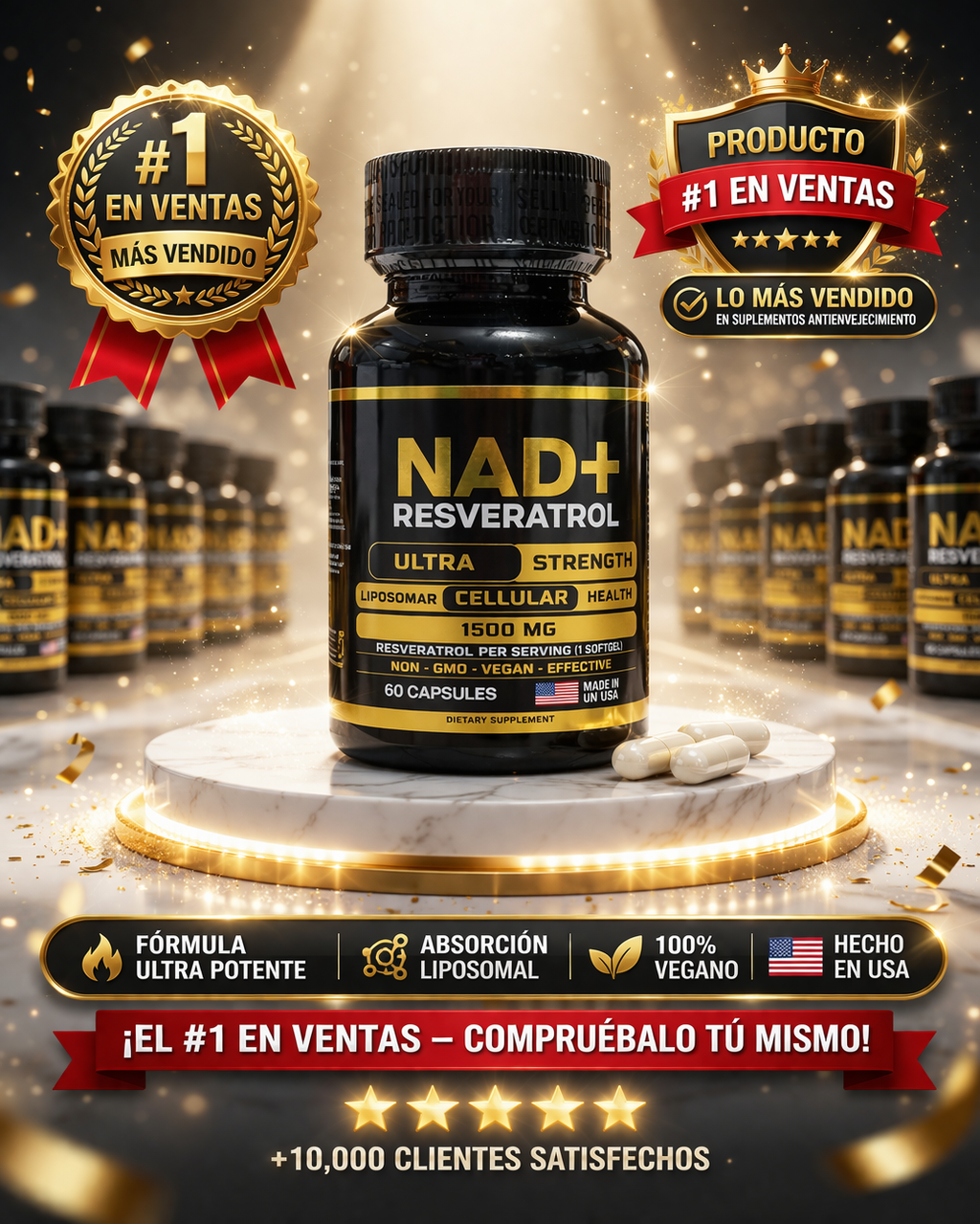 NAD + RESVERATROL AMERICANO 60 CÁPSULAS