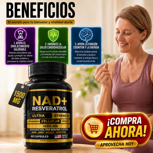 NAD + RESVERATROL AMERICANO 60 CÁPSULAS